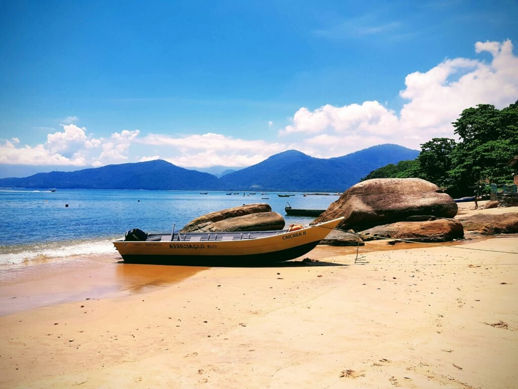 Sunny day in Praia de Picinguaba, Ubatuba, Brazil